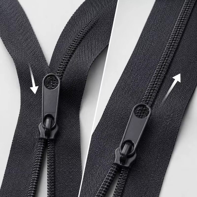 Hochleistungs-Nylon-Reißverschlussband in Schwarz-Weiß mit Ersatzschiebern für Reparaturen und DIY-Projekte - Bild 4