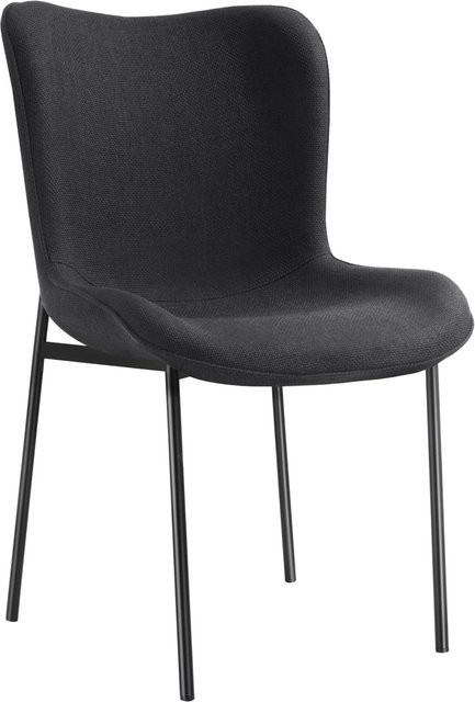 tectake Polsterstuhl Tessa in Schwarz mit ergonomischer Form und hoher Rückenlehne, B/T/H: 54 x 62 x 90 cm - Bild 2