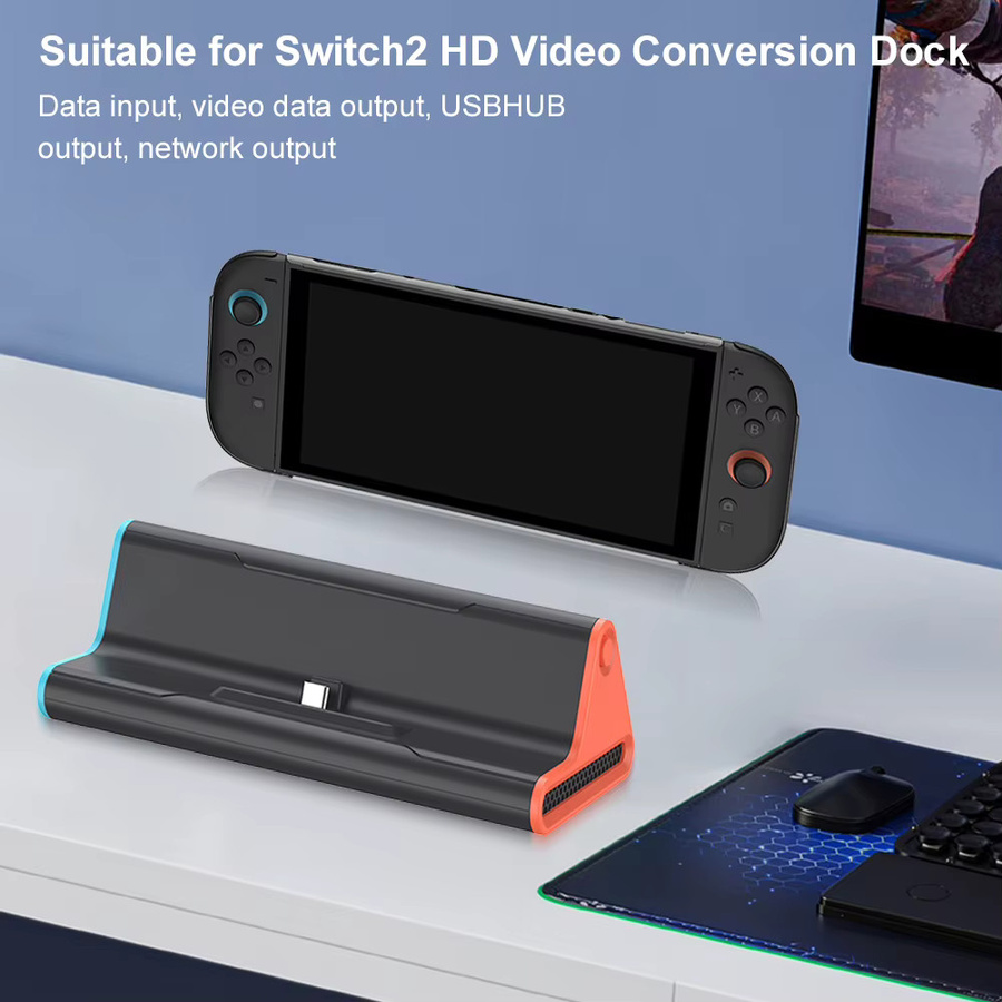 Jaysuing TV Docking Station für Switch 2 in Schwarz mit USB-C und HDMI Port - Bild 4