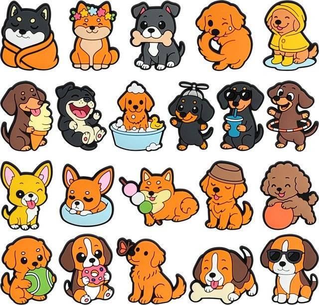Lanxi League Schuh-Charms, Hunde-Tier-Serie, PVC, Kinder - Bild 1