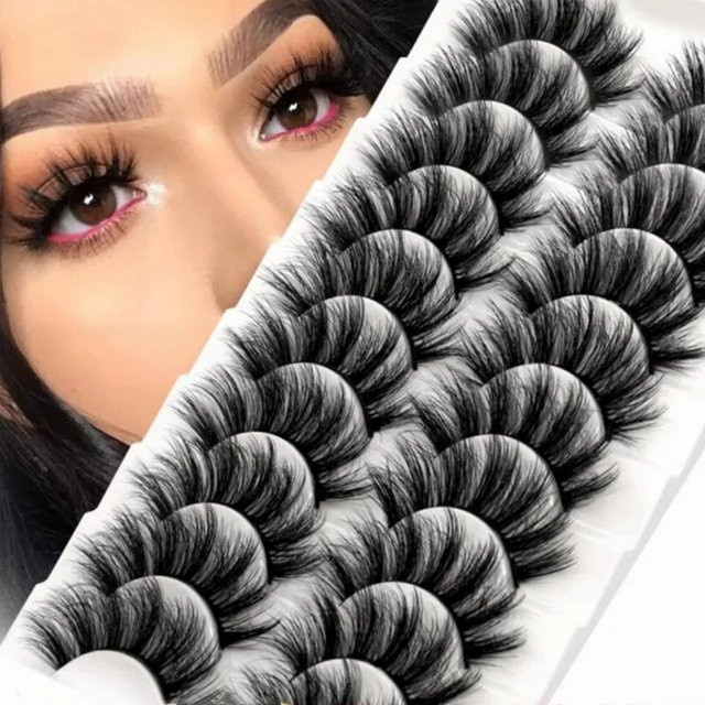 Künstliche Wimpern, Black, 20 mm, Vollstreifen, 10 Paar - Bild 1
