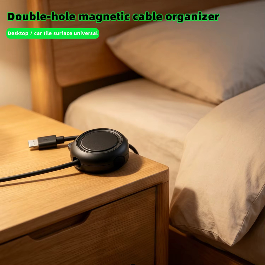 Dibaigou Magnetische Kabelclips Verstellbarer Kabelhalter Selbstklebender Organizer in Schwarz für Zuhause Büro Auto Wand und Schreibtisch - Bild 3