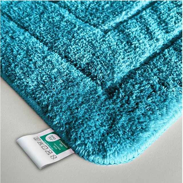 Karat homeliving Badematte Atlantis in Türkis mit rutschhemmender Rückseite und rechteckiger Form - Bild 1