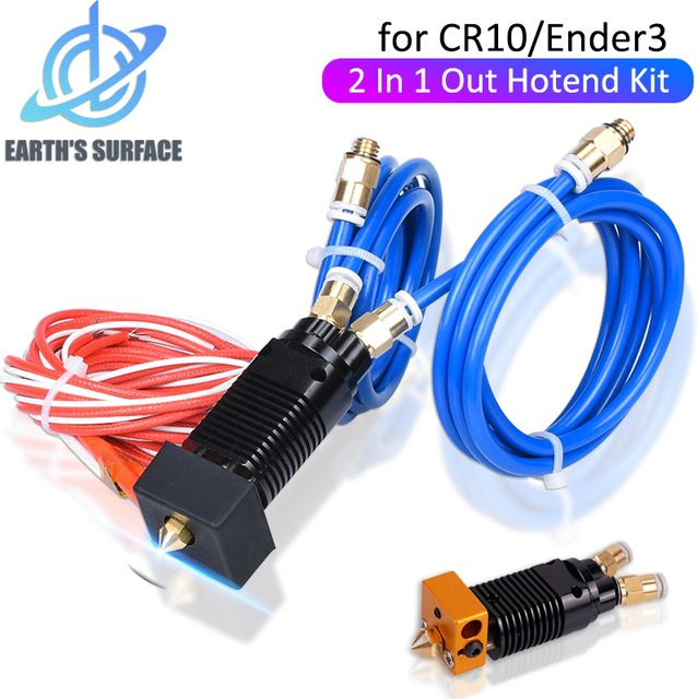 2 in 1 Dual Color J-Head Metal Hotend mit PTFE-Schlauch Druckkopf-Kit für CR10 und Ender 3 Serie 3D-Drucker - Bild 1