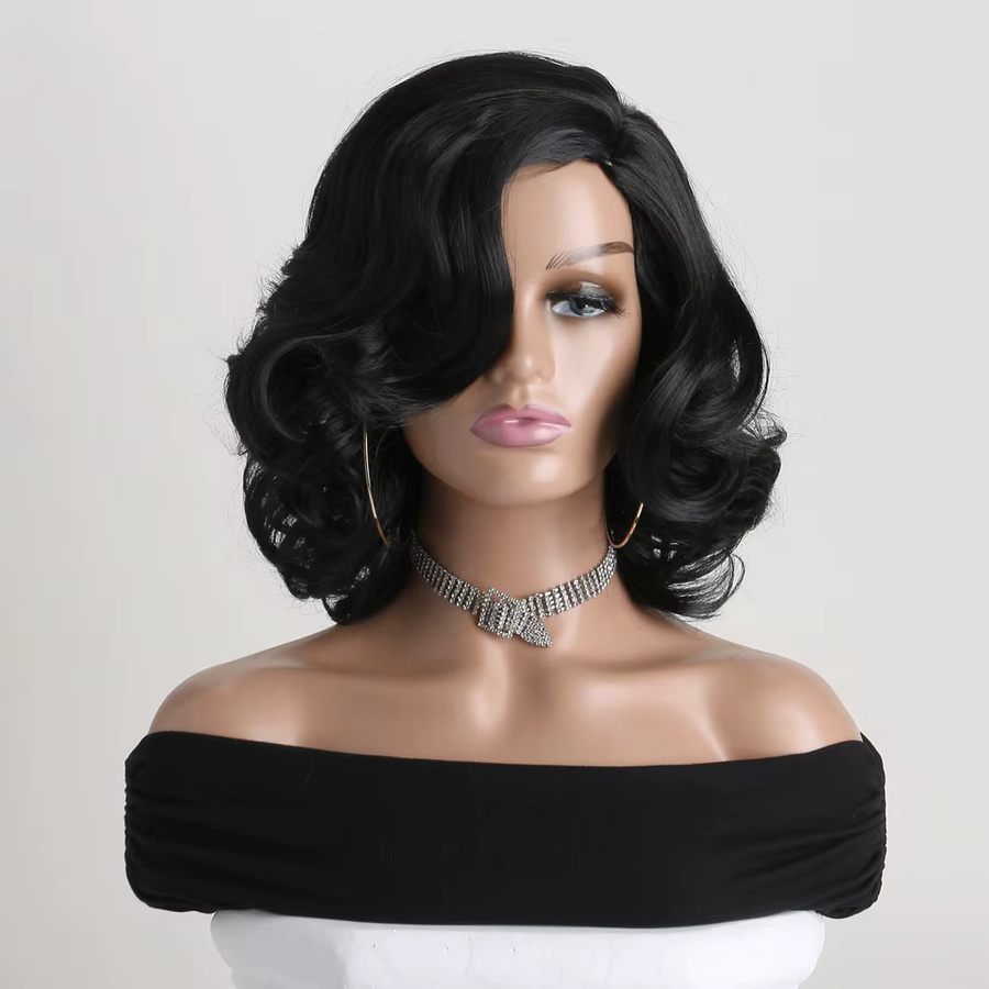 MAISI Perücke, schwarz, lockig, synthetisch, 12 Zoll, Damen - Bild 2