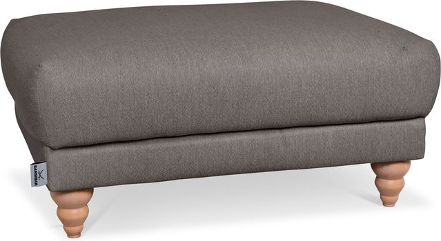 Hockerbank SANSIBAR LUND in Grau mit Eichenholz und Stoffbezug, B/T/H: 103 x 43 x 72 cm - Bild 1