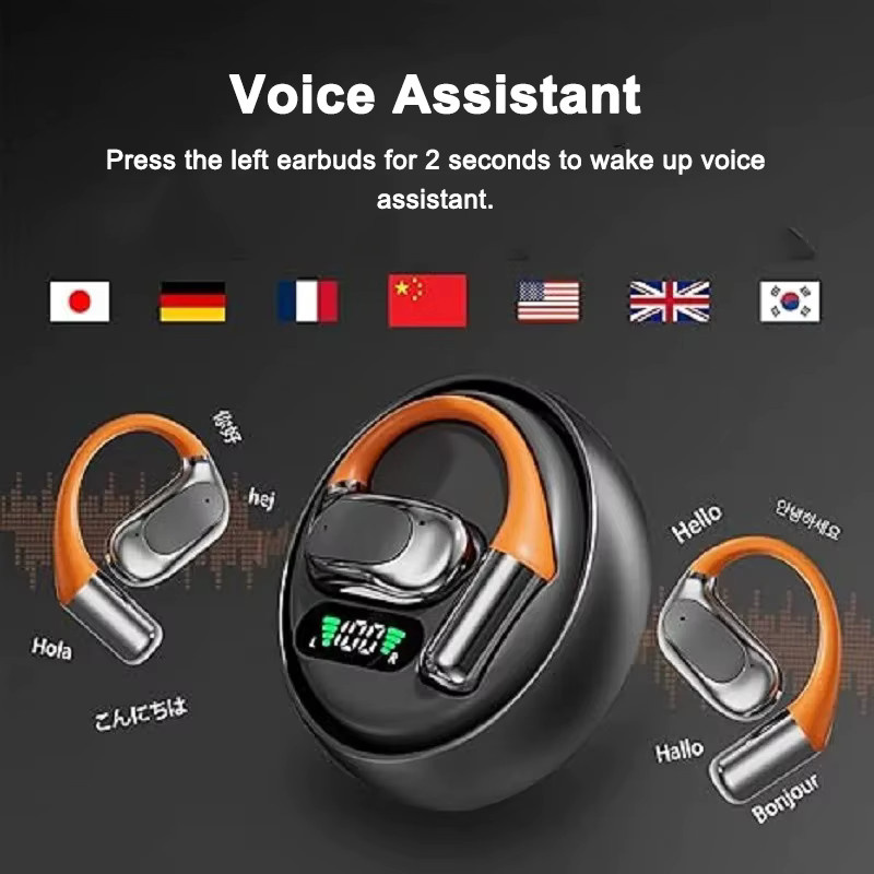 EARDECO Clip-on TWS kabellose Bluetooth-Kopfhörer mit Stereo-Sound und Mikrofon in Weiß für den Sport - Bild 2
