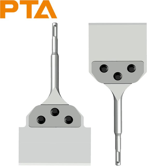 SDS Plus Bodenschaber mit Reparaturset für Fliesen und Dünnbettmörtel, Farbe: Silber, Breite: 26,5 cm, Höhe: 10,0 cm - Bild 1