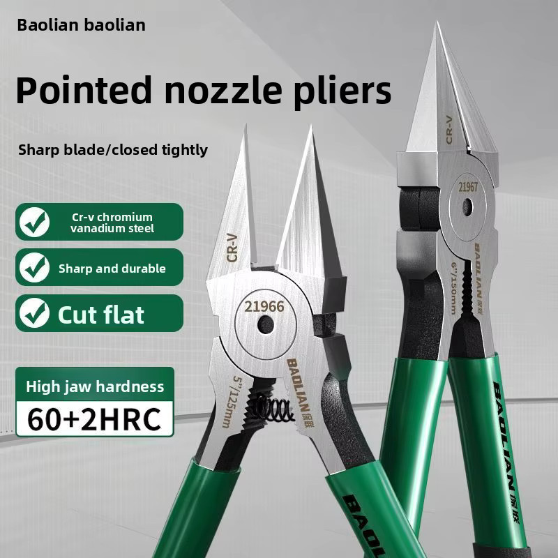 Baolian Spezial-Diagonalzange für Elektriker mit scharfer seitlicher Öffnung in Industriequalität - Bild 2