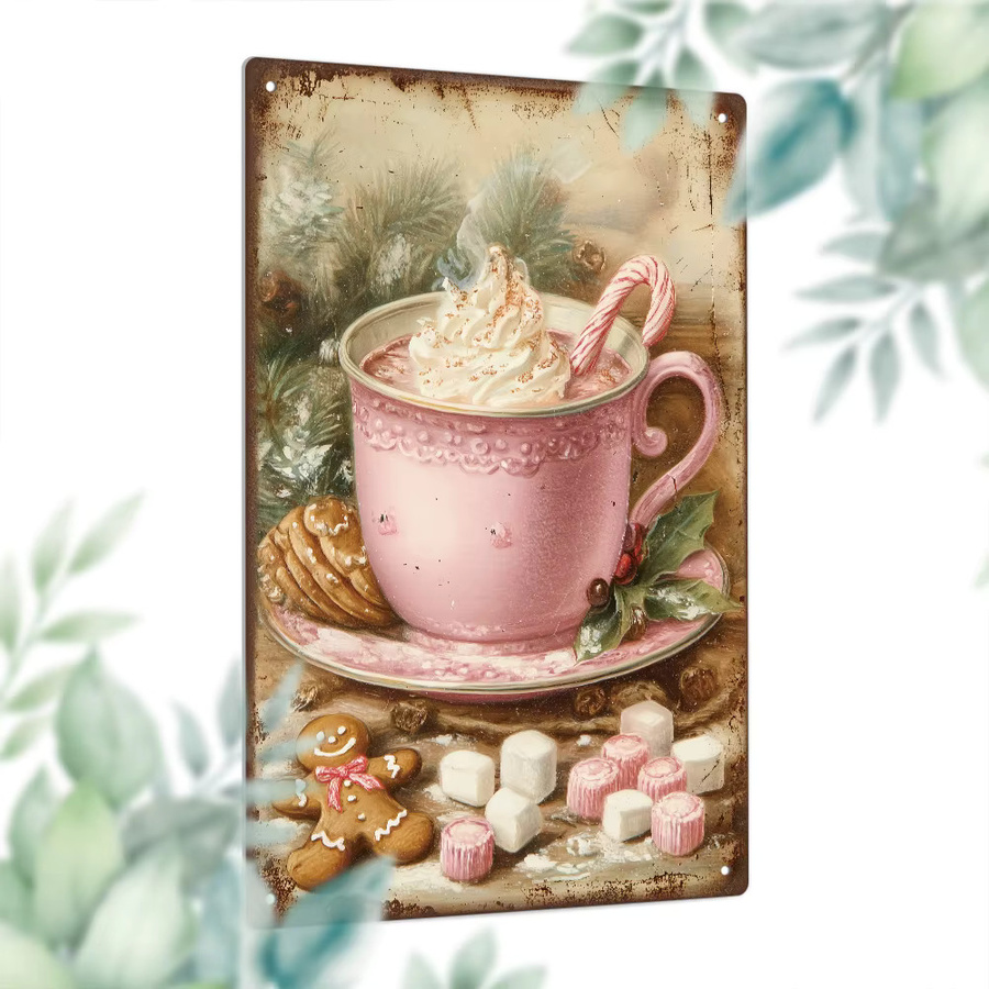 Putuo Decor Vintage Metallblechschild Gingerbread Man Wandkunst für Weihnachten, Höhe: 30,0 cm, Breite: 20,0 cm - Bild 2