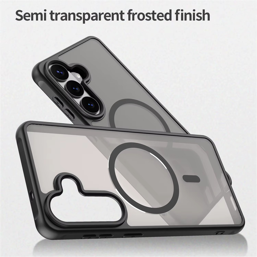 Magnetische Luxus-Rüstung stoßfeste Hülle für Samsung Galaxy S26 S26+ Ultra Edge S25 Plus S24 S24FE S24 Ultra mit MagSafe in Transparent und Pink - Bild 2