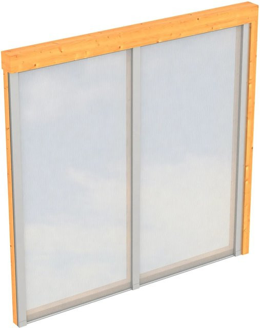 SKANHOLZ Holz Seitenwand mit transparenten Polycarbonatplatten, Farbe: Natur, B/H: 205 x 200 cm - Bild 1