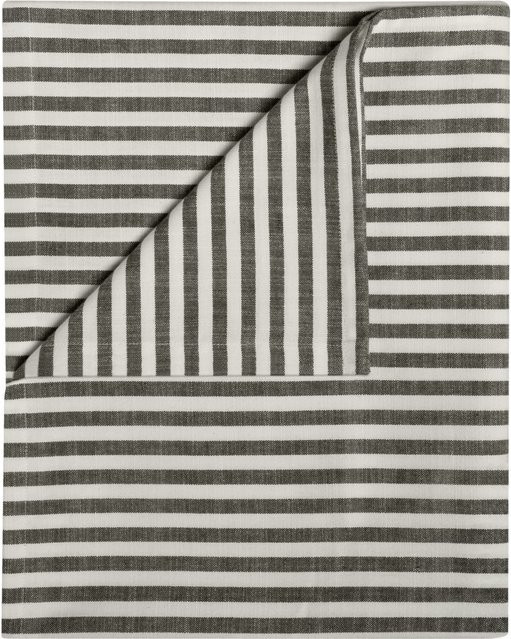 Erwin M. Tischdecke Glava rechteckig aus Baumwolle gestreift in Weiß und Anthrazit, Breite: 130 cm, Länge: 170 cm - Bild 1