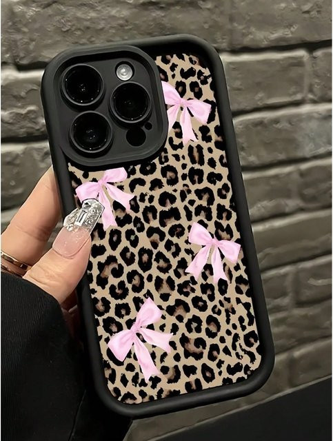 Stoßfeste und wasserdichte Handyhülle mit Leopardenmuster und Schleife für Motorola Moto G04 G14 E13 G34 G10 G20 G30 G22 4G G24 G24 Power G53 G84 in Multicolour - Bild 1