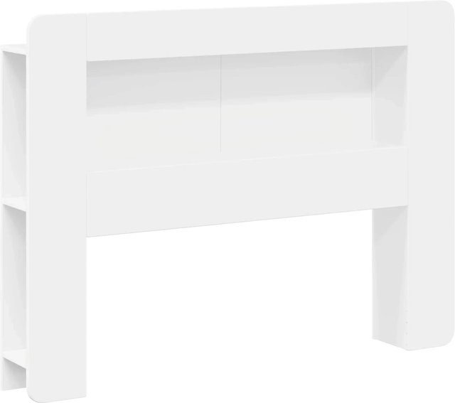 vidaXL Kopfteil-Schrank mit integriertem Stauraum in Weiß aus Holzwerkstoff, Breite: 119,5 cm, Höhe: 100,0 cm, Tiefe: 18,5 cm - Bild 1