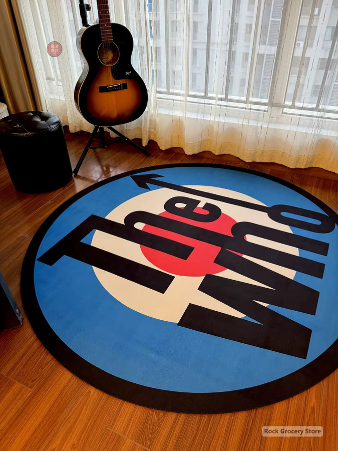 VIKAMA Rock Band Teppich rund, rutschfest und geräuschreduzierend, Multicolour - Bild 2