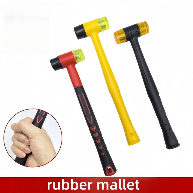 Rundkopf-Gummihammer mit abnehmbarem Doppelende für Schmuckherstellung und DIY-Bastelarbeiten in Gold und Silber - Bild 1