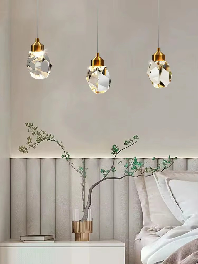 IRALAN Nordic Kristall Deckenleuchte Modern LED Kronleuchter in Gold/Messing mit warmweißem Licht für Wohnzimmer, Treppenhaus und Flur - Bild 6