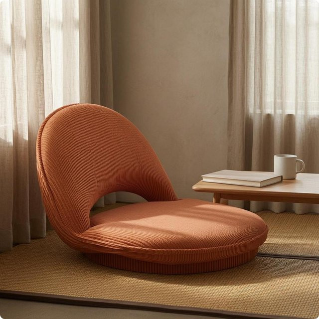 Klappbarer Bodenstuhl mit verstellbarer Rückenlehne von Binchi Outdoor Product in Orange - Bild 1