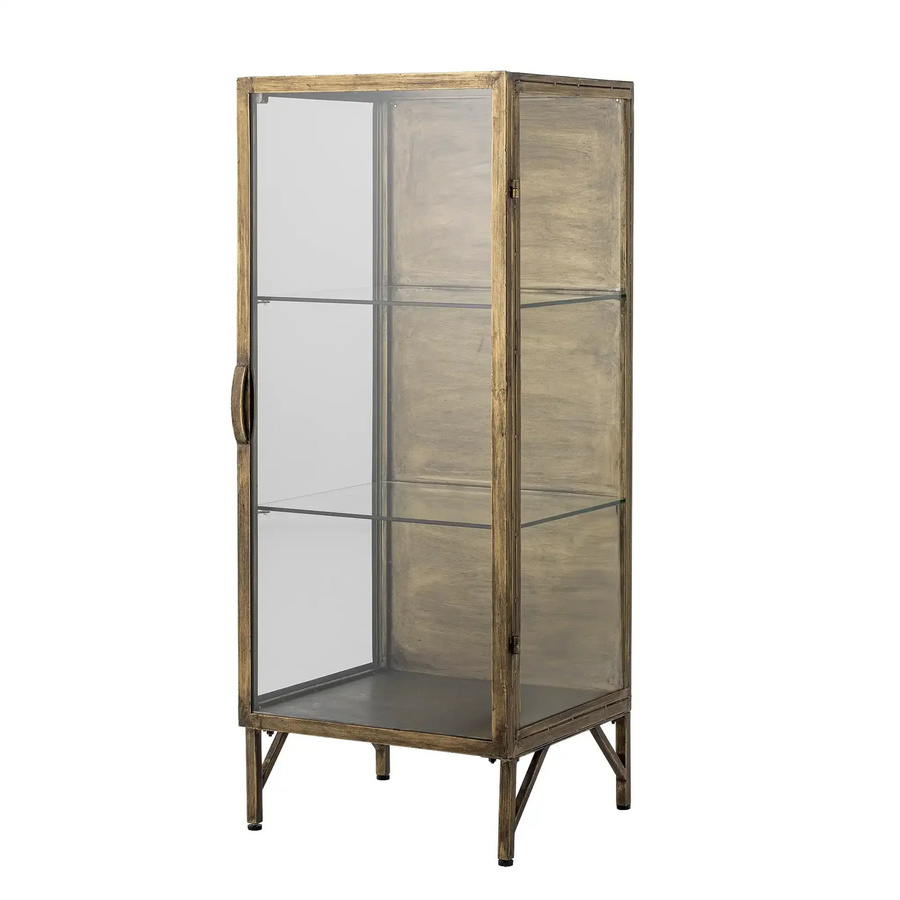 Bloomingville Vitrinenschrank Saone aus Metall und Glas in Gold mit Glastüren, Breite: 110 cm, Tiefe: 40 cm - Bild 1