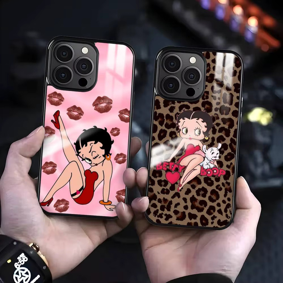 Anime Cartoon B-Bettys B-Boop Handyhülle für iPhone 16 15 14 13 12 11 Pro Max Plus Mini mit magnetischer MagSafe kabelloser Ladefunktion - Bild 3
