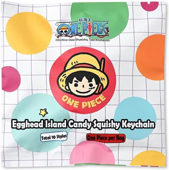 Yiran toy One Piece Egghead Süßigkeiten Squishy Schlüsselanhänger Blindbeutel ab 14 Jahren - Bild 1