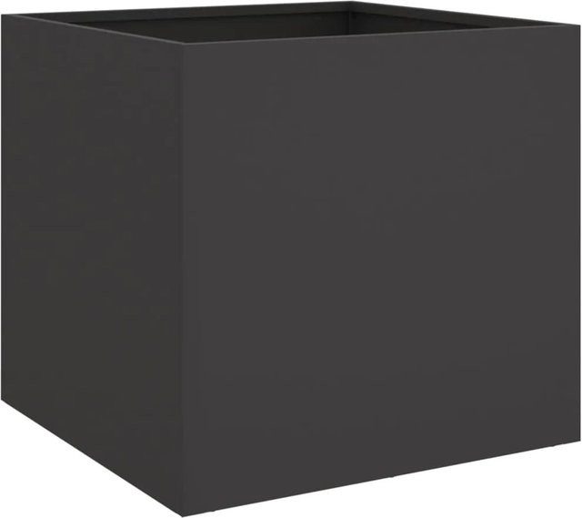 vidaXL Pflanzkübel Set aus Stahl in Schwarz, 2 Stück, B/T/H: 42 x 40 x 39 cm - Bild 1