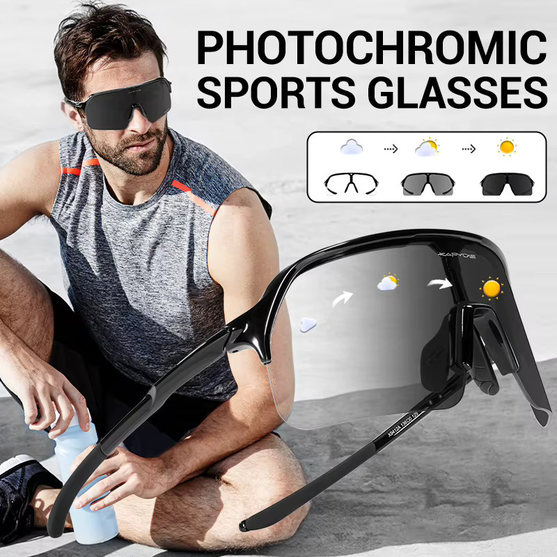 Kapvoe Sportsonnenbrille, Unisex, Vollrand, Kunststoff, wrap - Bild 3