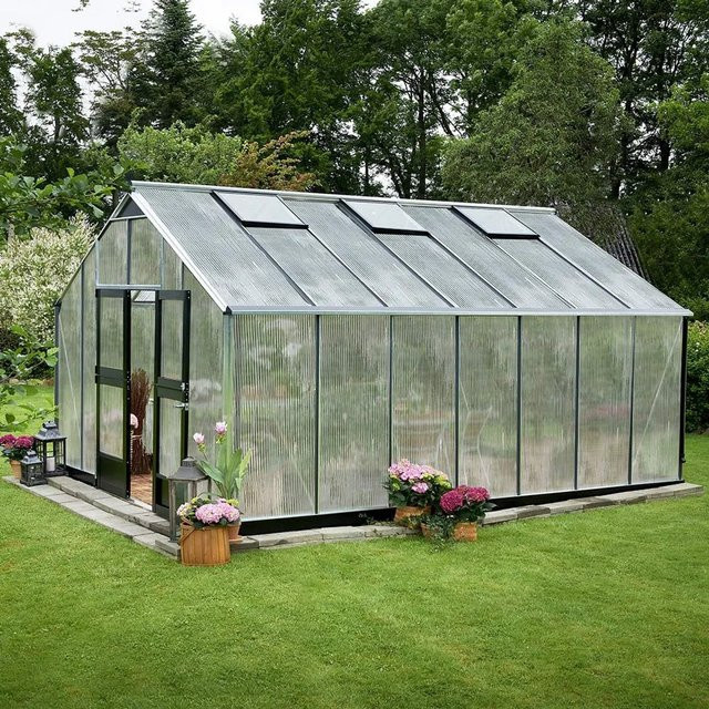 Juliana Gewächshaus Gärtner 18 aus Aluminium mit Polycarbonat und Satteldach in Transparent - Bild 1