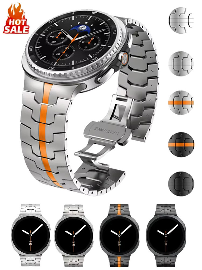 Uhrenarmband Edelstahl, Silber, Unisex, für Samsung Galaxy Watch 8 - Bild 6