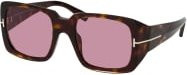 Tom Ford FT 1035 Sonnenbrille, Quadratisch, Vollrand, Kunststoff, Damen, Braun, Purple - Bild 1