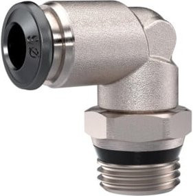 Riegler Winkelsteckverschraubung universal short drhb. 3/8 Schl. 10 aus Messing in Silber - Bild 1