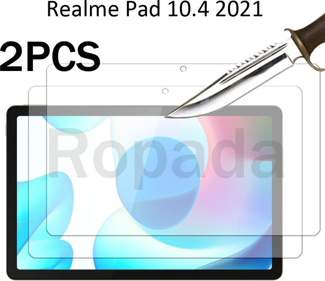 2 Stück Glas Displayschutzfolie für Realme Pad 10.4 Zoll Tablet, 9H Härte, transparent - Bild 1
