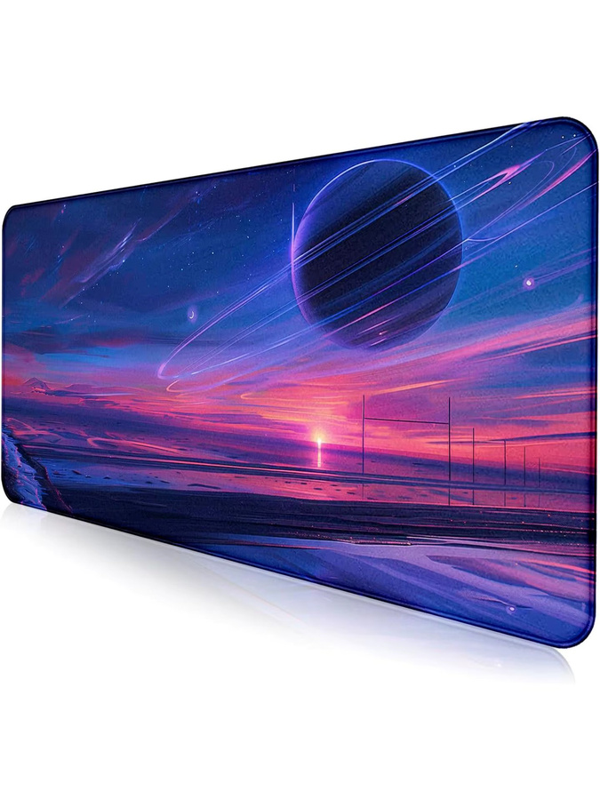 Anime Landschaft Mauspad mit Space Planet Design, XXL Gaming Schreibtischunterlage in Multicolour für Laptop und Tastatur - Bild 6