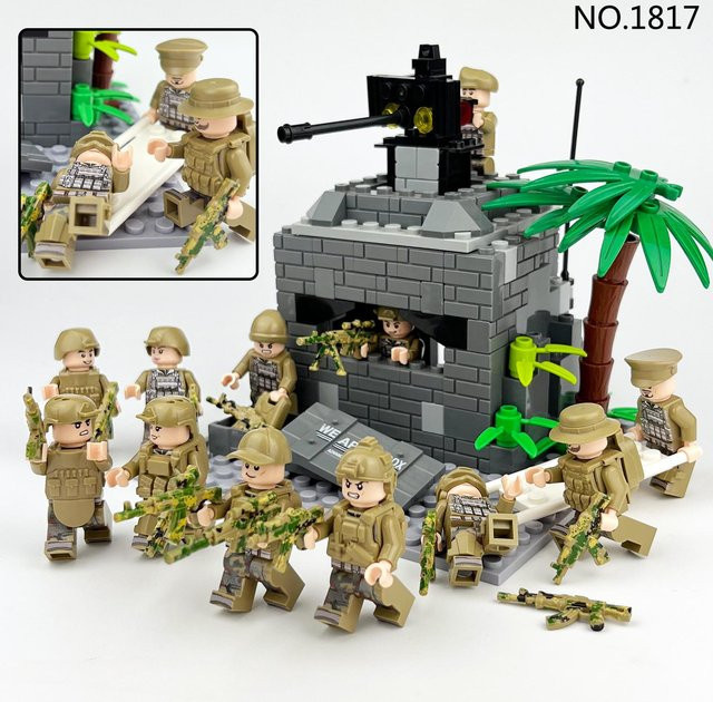 Fun Building Blocks Signalflagge Spezialeinheiten Militärische Körperpanzerung Tragenetz Montage Baustein, beige, ab 6 Jahren - Bild 1