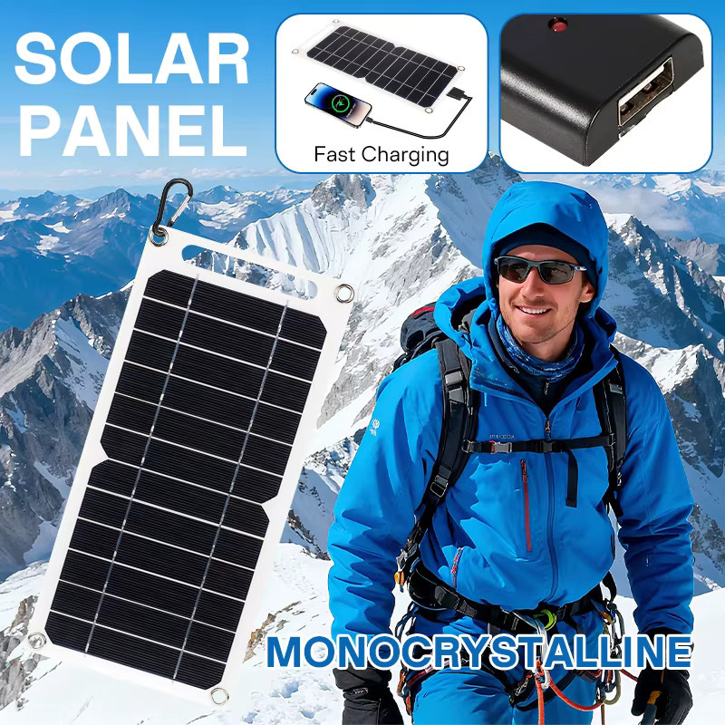 luxuglow Tragbares Sunpower Solarpanel 35W mit USB-Stabilisator-Ladegerät in Schwarz - Bild 3