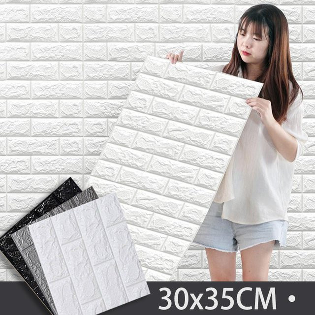 Wasserdichte Schaumstoff-Wandaufkleber von ctzsoop, selbstklebende Tapete für Schlafzimmer, Wohnzimmer und Küche, B/H: 30 x 35 cm - Bild 1