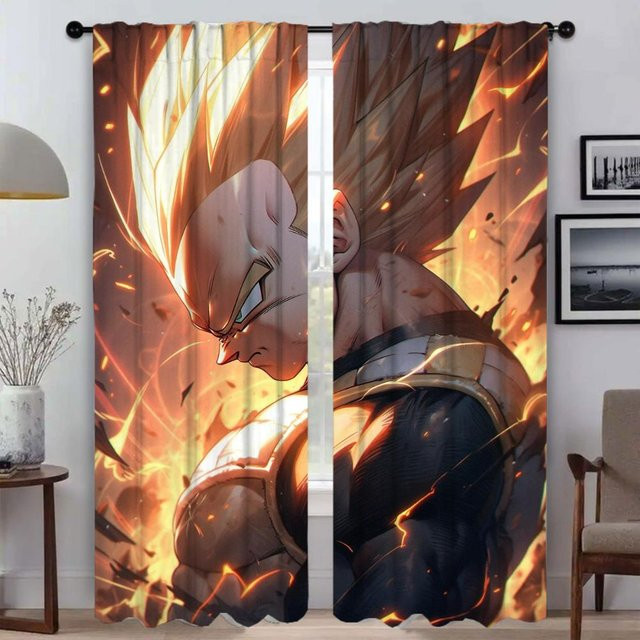 Vegeta Küchenvorhänge Set aus 2 Stück, halbtransparent mit Grafikdesign, Mehrfarbig, B: 50 cm, H: 70 cm - Bild 1