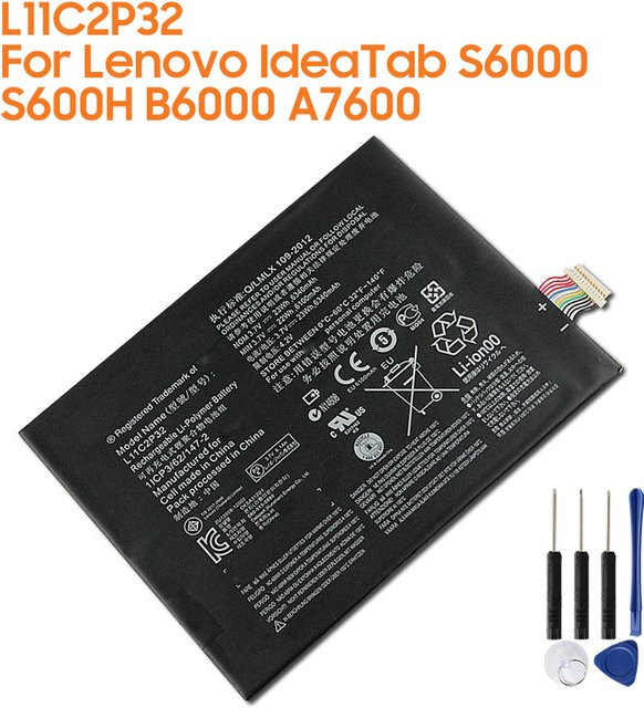 Lenovo Ersatzakku L11C2P32 L11C2P31 in Schwarz mit 6340 mAh für IdeaTab S6000 B6000 A7600 S600H - Bild 1