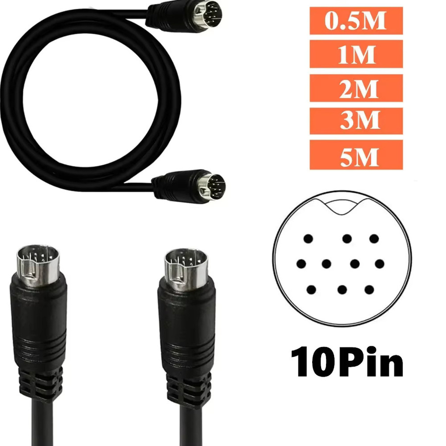 BSN Mini DIN 10Pin Audiokabel Schwarz für TV-Receiver, Monitor und Projektor - Bild 1