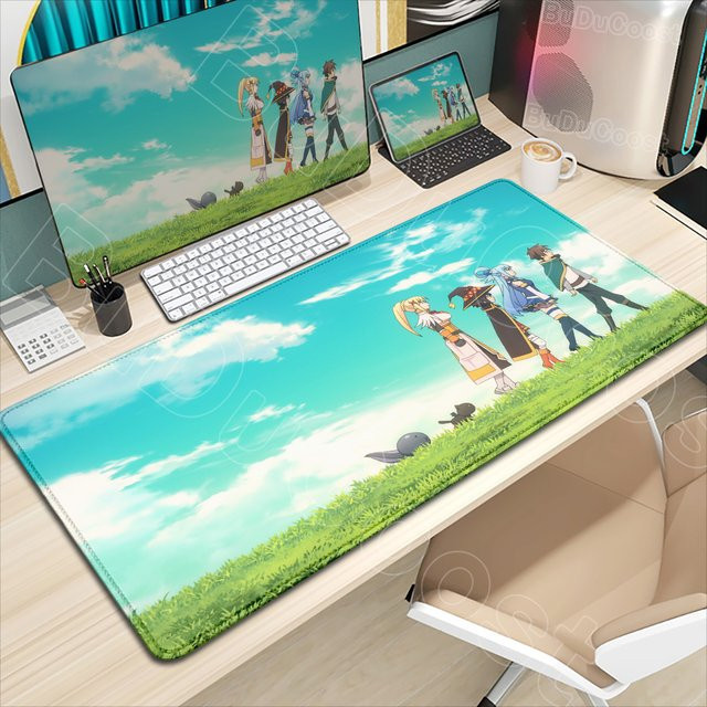 BuDuCoost KonoSuba Megumin XXL Mauspad Anime Mädchen, B/B/H: 90 cm x 40 cm, Multicolor - Bild 1