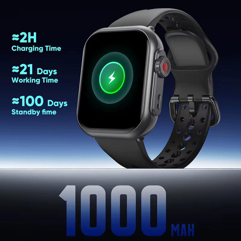 BOXUXING Smartwatch Ultra 2 SE mit AMOLED Display, GPS, Herzfrequenzmessung und Bluetooth Anruffunktion, Schwarz/Grau - Bild 3