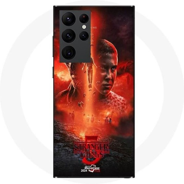 Maniacase Schutzhülle für Samsung Galaxy S22 Ultra mit Stranger Things Staffel 5 Motiv in Schwarz - Bild 1