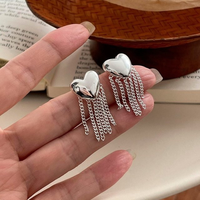 GaaBou Jewellery Ohrstecker 925 Silber, Herz- und Quastenmotiv, Damen - Bild 1