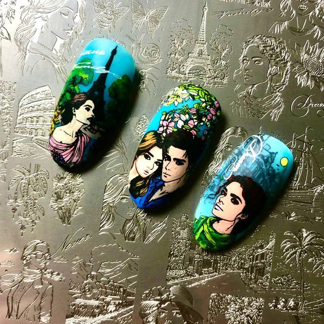 XMQ Nagelkunst-Stempelplatten, Liebesmotive, Wald-Designs - Bild 1