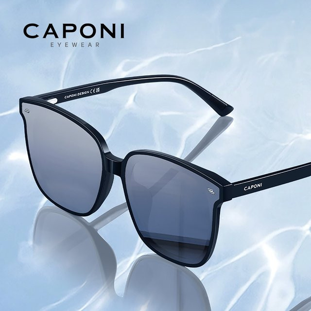 CAPONI CP35709 Sonnenbrille, quadratisch, Vollrand, Schwarz, Männer - Bild 1