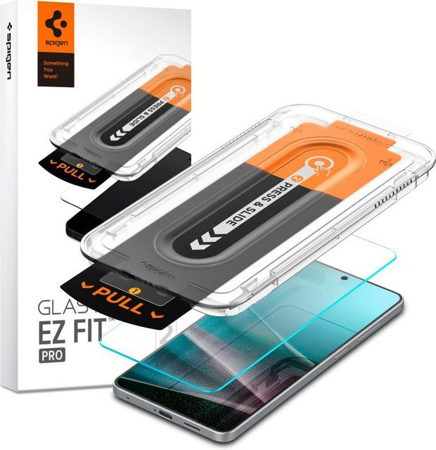 Spigen GlasTR EZ FIT Pro Displayschutzfolie aus gehärtetem Glas für Samsung Galaxy S25 Edge S937, transparent - Bild 1