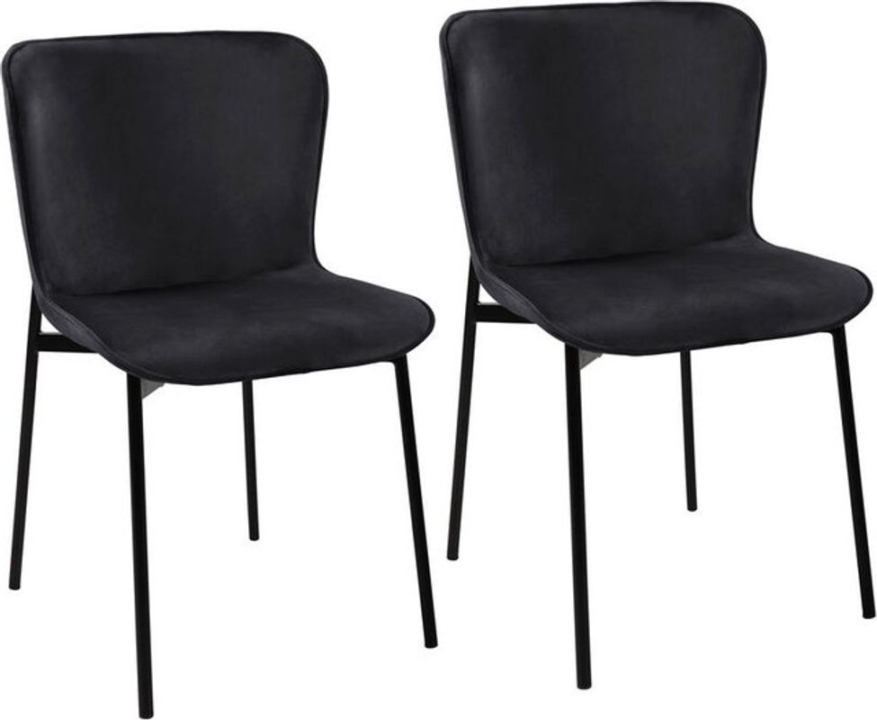2er Set Esszimmerstühle Mary Polsterstühle ohne Armlehnen von Svita in Schwarz Modern - Bild 1