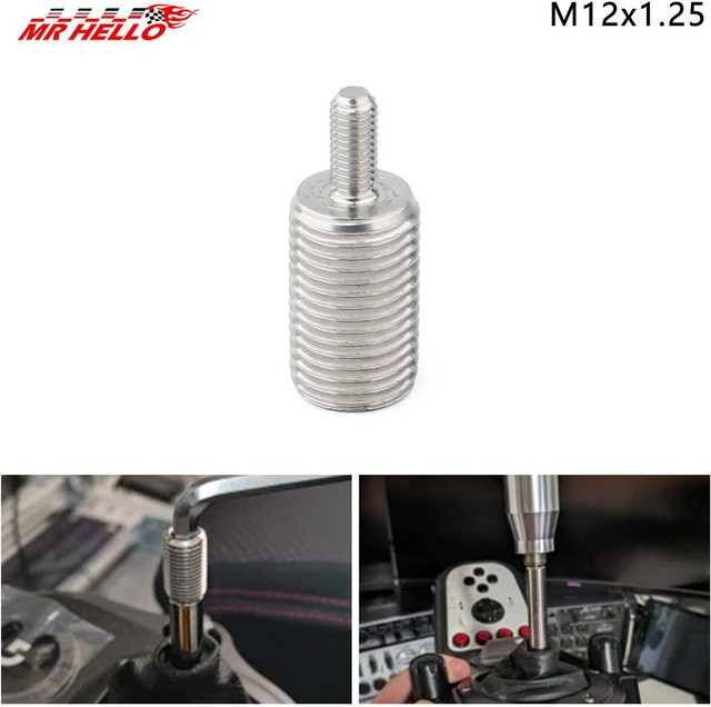 Logitech Getriebe Shifter Adapter M12x1,25 in Silber für G25 G27 G29 G920 Zubehör - Bild 1