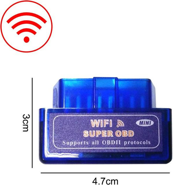 OBD2 Scanner ELM327 Auto Diagnose Detektor mit Bluetooth und WiFi für iOS und Android, Code Reader Tool zur Fahrzeugreparatur, Blau - Bild 1